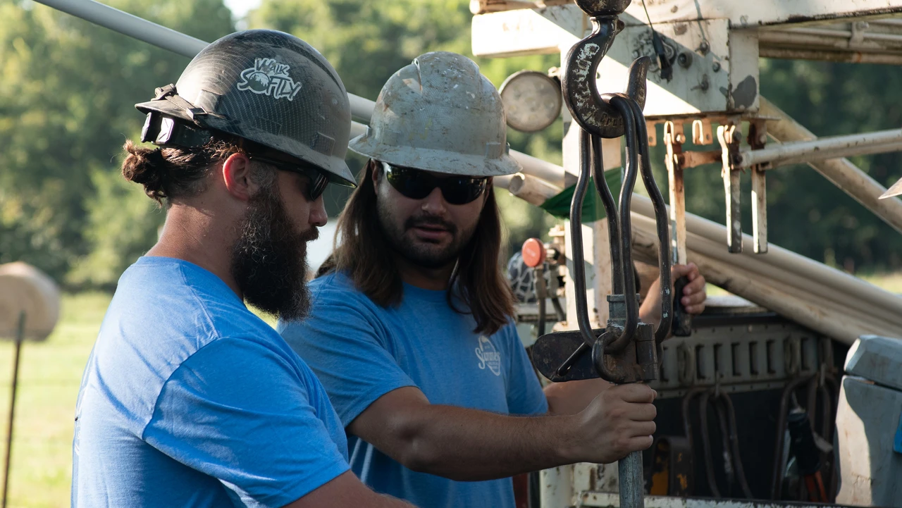 A Summers Well Drilling crew installation a filtration system