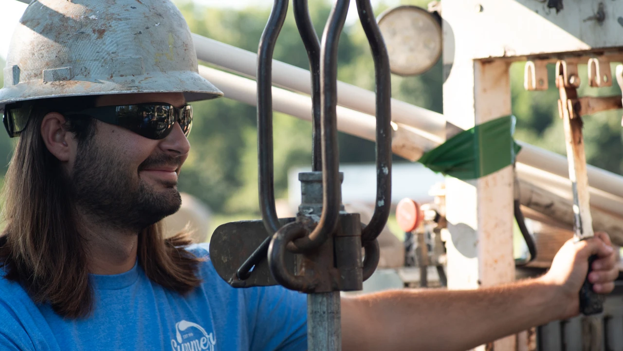 A Summers Well Drilling crew testing a well